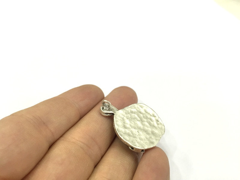 Antique Silver Plated Brass  Mountings , Blanks ( 16 mm blank) G5041