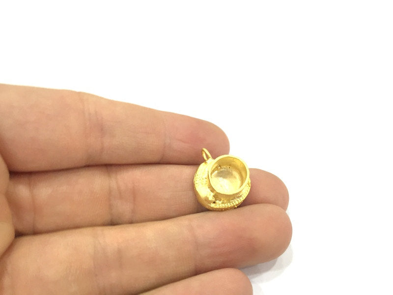 Gold Plated Brass Mountings ,  Blanks   (10 mm blank) G5044