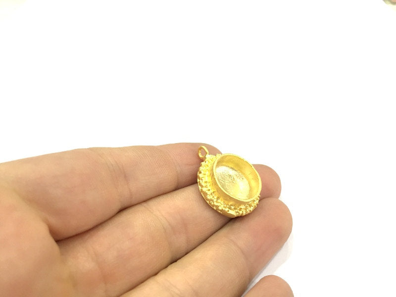 Gold Plated Brass Mountings ,  Blanks   (16 mm blank) G5048