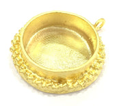 Gold Plated Brass Mountings ,  Blanks   (20 mm blank) G5049
