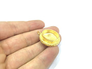 Gold Plated Brass Mountings ,  Blanks   (20 mm blank) G5049
