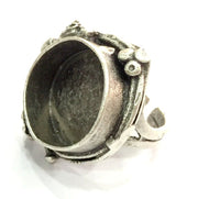 Adjustable Ring Blank, (20mm blank ) Antique Silver Plated Brass G5059