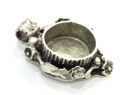 Silver Pendant Blank Antique Silver Plated Brass  Mountings , Blanks ( 15 mm blank) G5061