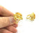 Gold Ring Blank Base Bezel Settings  Cabochon Base Mountings Adjustable  (16mm blank ) Gold Plated Brass G5065