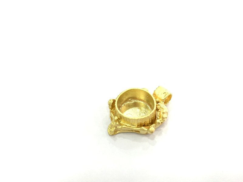 Gold Plated Brass Mountings ,  Blanks   (16 mm blank) G5067