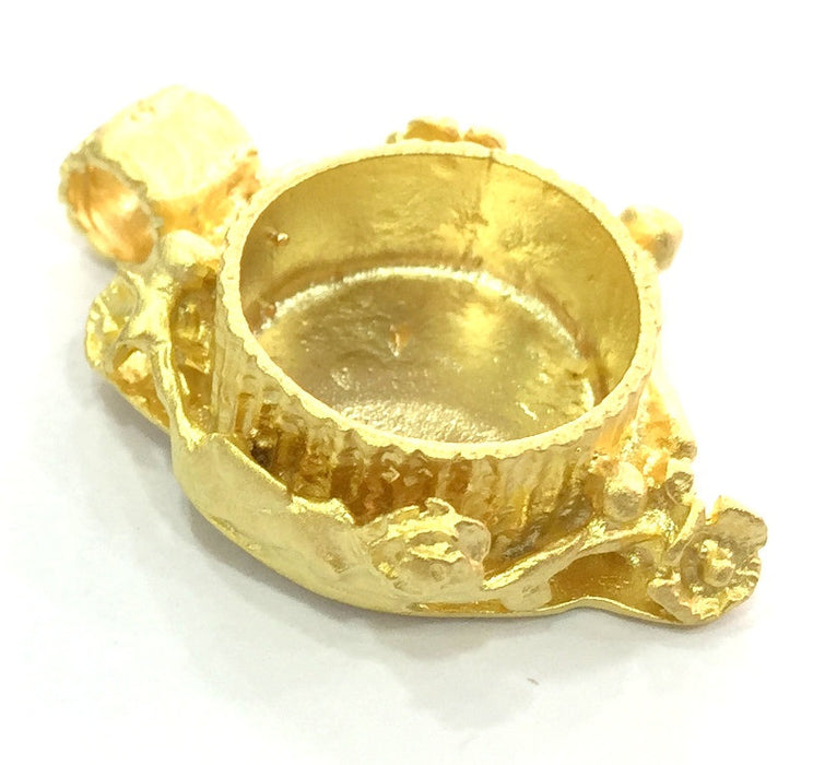 Gold Plated Brass Mountings ,  Blanks   (16 mm blank) G5067