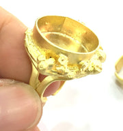 Adjustable Ring Blank, (20mm blank ) Gold Plated Brass G5068