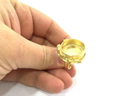 Adjustable Ring Blank, (20mm blank ) Gold Plated Brass G5068