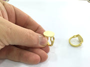 Adjustable Ring Blank, (15mm blank ) Gold Plated Brass G13362