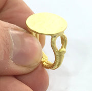 Adjustable Ring Blank, (15mm blank ) Gold Plated Brass G13362