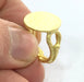 Adjustable Ring Blank, (15mm blank ) Gold Plated Brass G13362