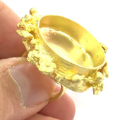 Adjustable Ring Blank, (25mm blank ) Gold Plated Brass G5071