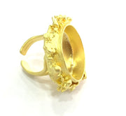 Adjustable Ring Blank, (25mm blank ) Gold Plated Brass G5071