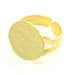 Ring Settings Adjustable Gold Ring Blank, (15mm blank ) Gold Plated Brass G5075