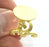 Adjustable Ring Blank, (15mm blank ) Gold Plated Brass G5081