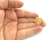 Adjustable Ring Blank, (15mm blank ) Gold Plated Brass G5081