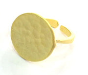 Adjustable Ring Blank, (15mm blank ) Gold Plated Brass G5084