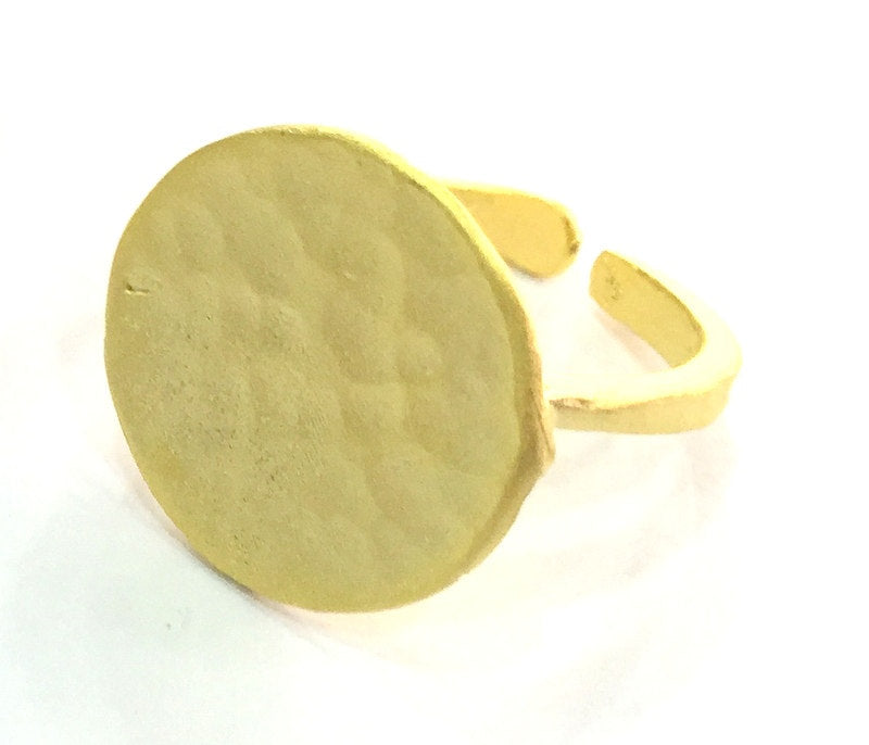 Adjustable Ring Blank, (15mm blank ) Gold Plated Brass G5084