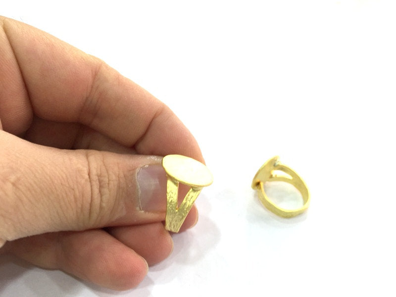Adjustable Ring Blank, (15mm blank ) Gold Plated Brass G5090