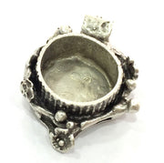 Silver Pendant Blank Antique Silver Plated Brass  Mountings , Blanks ( 15 mm blank) G5061