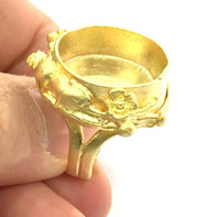 Adjustable Ring Blank, (20mm blank ) Gold Plated Brass G5068