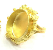 Adjustable Ring Blank, (25mm blank ) Gold Plated Brass G5071