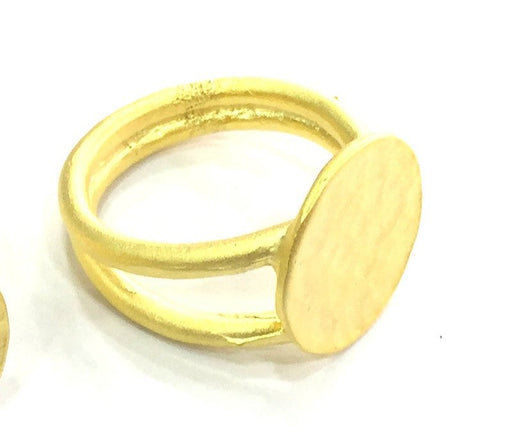 Adjustable Ring Blank, (15mm blank ) Gold Plated Brass G5073