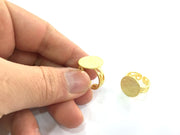 Adjustable Ring Blank, (15mm blank ) Gold Plated Brass G5080