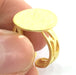 Adjustable Ring Blank, (15mm blank ) Gold Plated Brass G5080