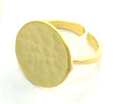 Adjustable Ring Blank, (15mm blank ) Gold Plated Brass G5084