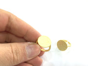 Adjustable Ring Blank, (15mm blank ) Gold Plated Brass G5084