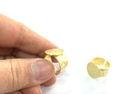 Adjustable Ring Blank, (15mm blank ) Gold Plated Brass G5085