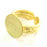 Gold Plated Ring Blank Ring Settings Ring Bezel Base Cabochon Mountings Adjustable (15mm blank ) Gold Plated Brass G5089