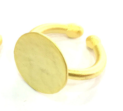 Adjustable Ring Blank, (15mm blank ) Gold Plated Brass G5091