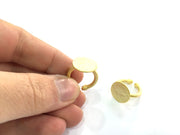 Adjustable Ring Blank, (15mm blank ) Gold Plated Brass G5091