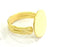 Gold Plated Ring Blank Ring Settings Ring Bezel Base Cabochon Mountings Adjustable (15mm blank ) Gold Plated Brass G5092