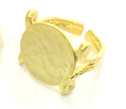 Adjustable Ring Blank, (15mm blank ) Gold Plated Brass G5110