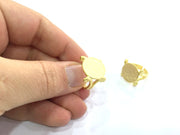 Adjustable Ring Blank, (15mm blank ) Gold Plated Brass G5110