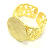 Adjustable Ring Blank, (15mm blank ) Gold Plated Brass G5113