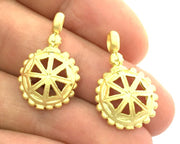 2 Gold Charms Gold Plated Brass Charms 2 Pcs (25x16mm)   G5115