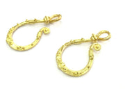 2 Raw Brass Hook Clasp 35x18mm G5116