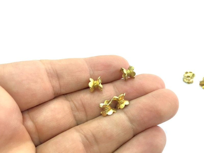 5 Pcs Raw Brass Rondelle Beads 6 mm G5121