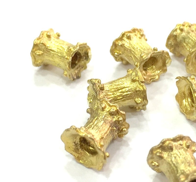 5 Pcs Raw Brass Rondelle Beads 8 mm G5122