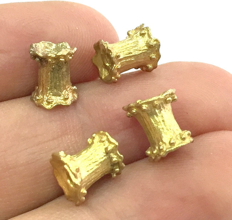 5 Pcs Raw Brass Rondelle Beads 8 mm G5122