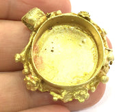 Raw Brass Pendant Blank Mountings (25mm blank)   Cabochon Blanks  G5123
