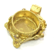 Raw Brass Pendant Mountings (16mm blank)   Cabochon Blanks  G5125