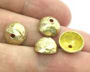 4 Pcs Raw Brass Caps Findings 10mm G5134