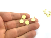 10 Gold Charms Gold Plated Brass Charm  (10mm)   G5094