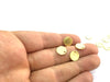 4 Gold Charms Gold Plated Hammered Stamp Round Charm (10mm)    G5098