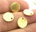 4 Gold Charms Gold Plated Hammered Stamp Round Charm (10mm)    G5098